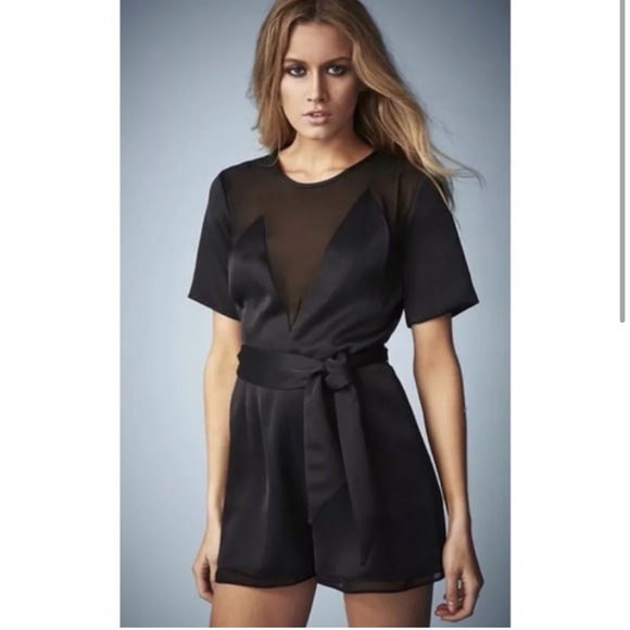 Kate Moss for top shop black satin romper size 6 us runs small - Picture 3 of 4
